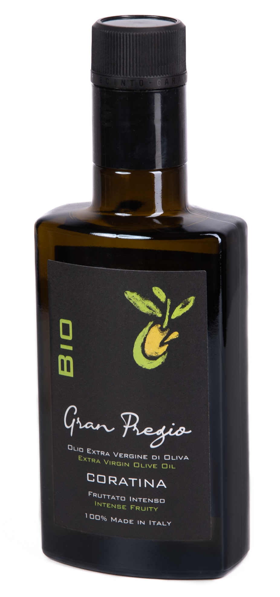 Gran Pregio Bio Coratina – Olio EVO Biologico 250 ml. 100% italiano